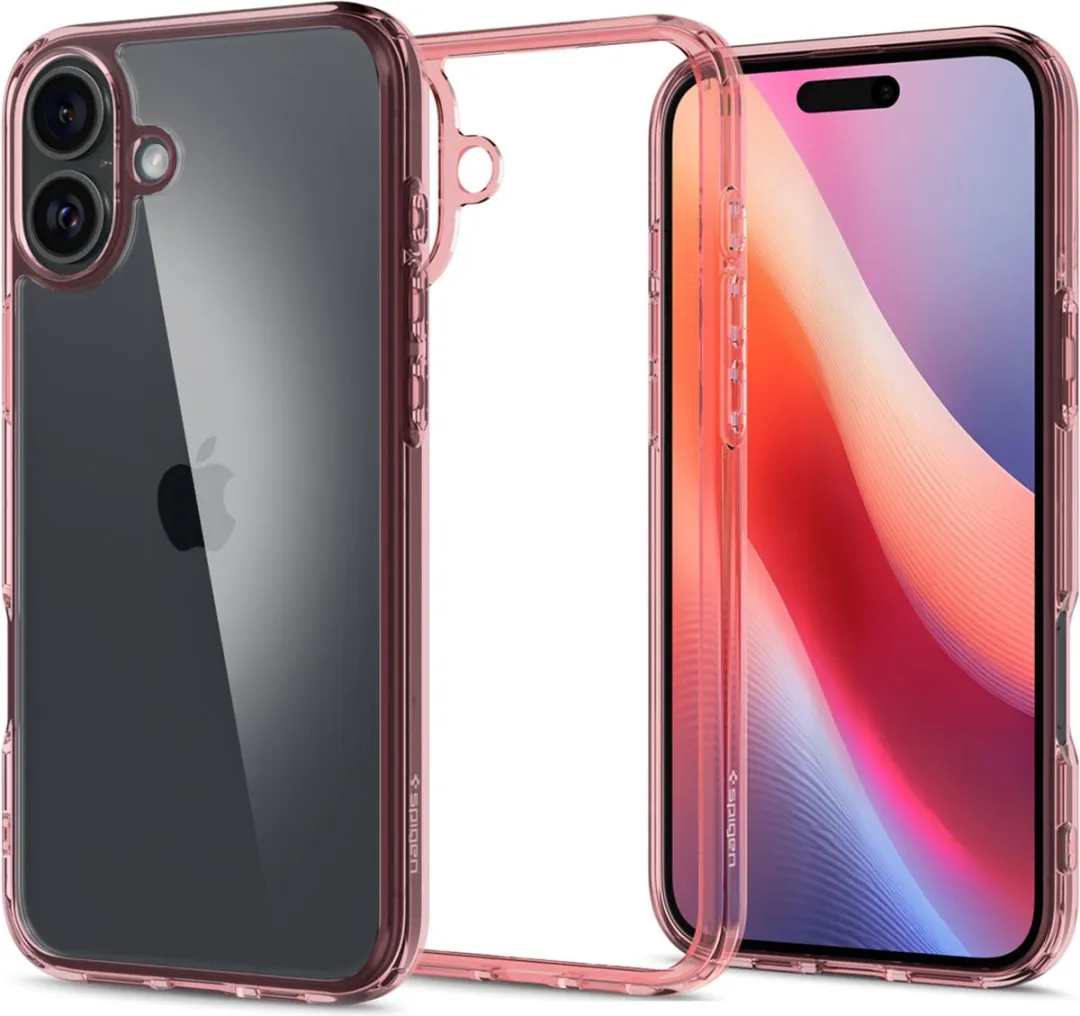 Spigen Ultra Hybrid Hoesje iPhone 16 - Transparant Roze - ACS08198