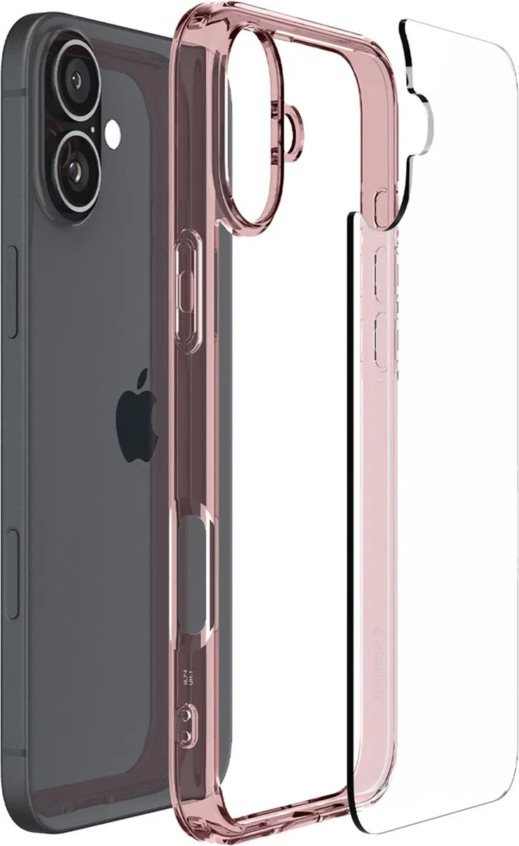 Spigen Ultra Hybrid Hoesje iPhone 16 - Transparant Roze - ACS08198
