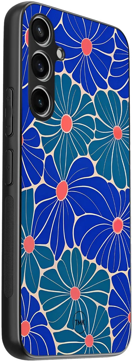 Casevibes S/S23FE/B/002 Hoesje Samsung Galaxy S23 FE - Blauw - Indigo Bloemen