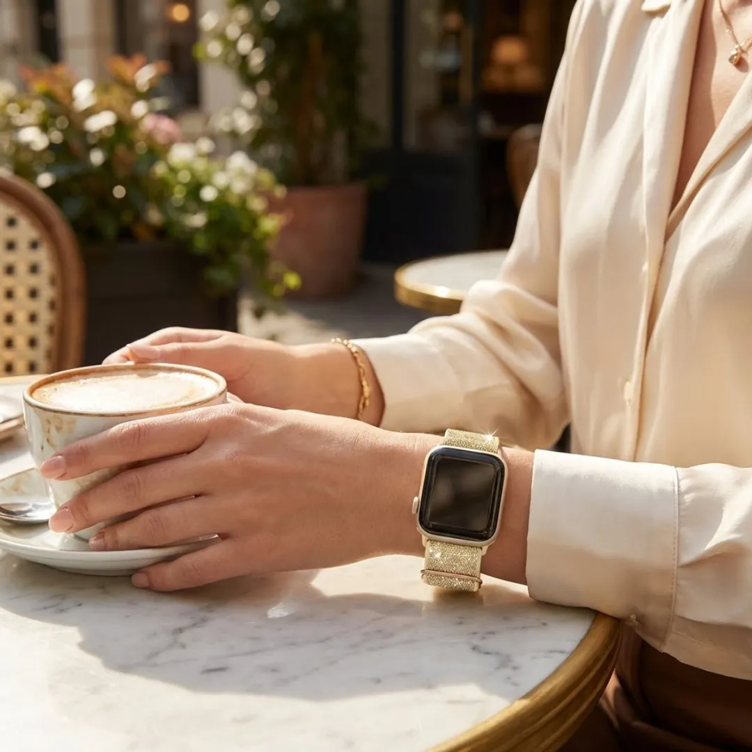 NUVEX Goudkleurig Apple Watch Band - One Size - 42/44/45/46/49mm