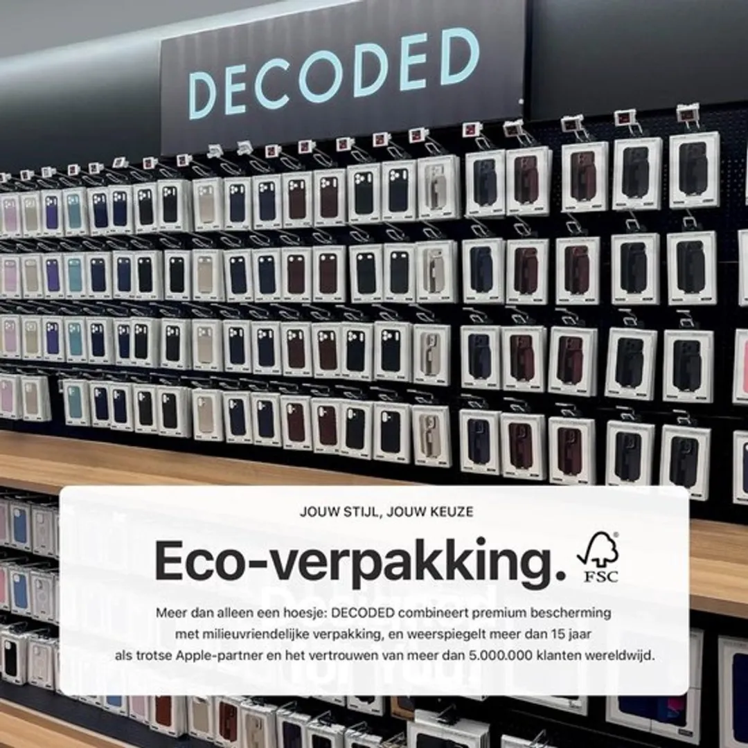 DECODED Leren Hoesje voor iPhone 17e/16e - Premium ECCO Leer - Geschikt voor MagSafe - Draadloos Oplaadbaar - Schokbestendig Hoes - Bruin