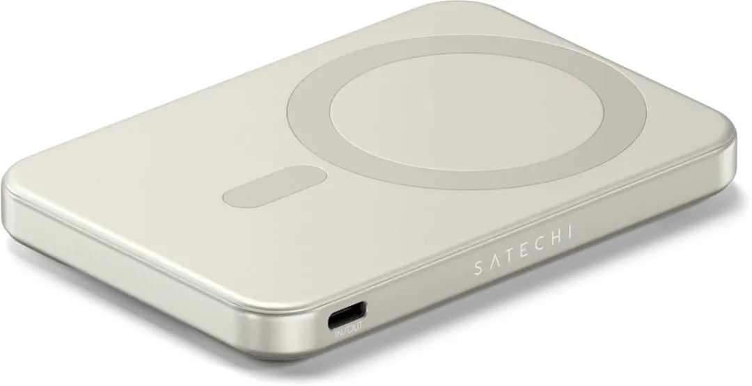 Satechi OntheGo Magnetische Qi2 Power Bank ST-B5Q2SW - 5.000mAh - 20W - Beige