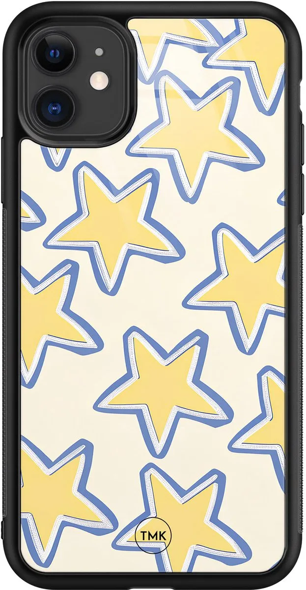 Casevibes iPhone 11 Hoesje Retro Stars Blauw/Geel