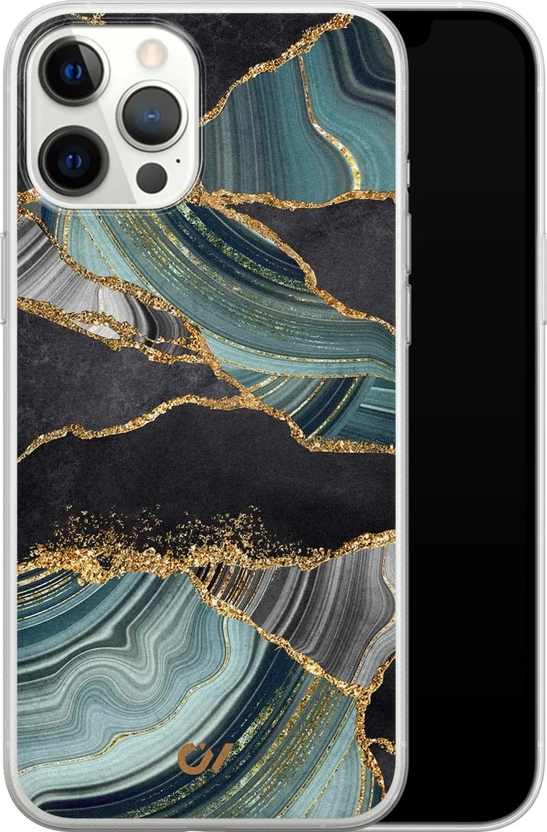 Casevibes iPhone 12 Pro Max Hoesje Marble Jade Stone - Multi
