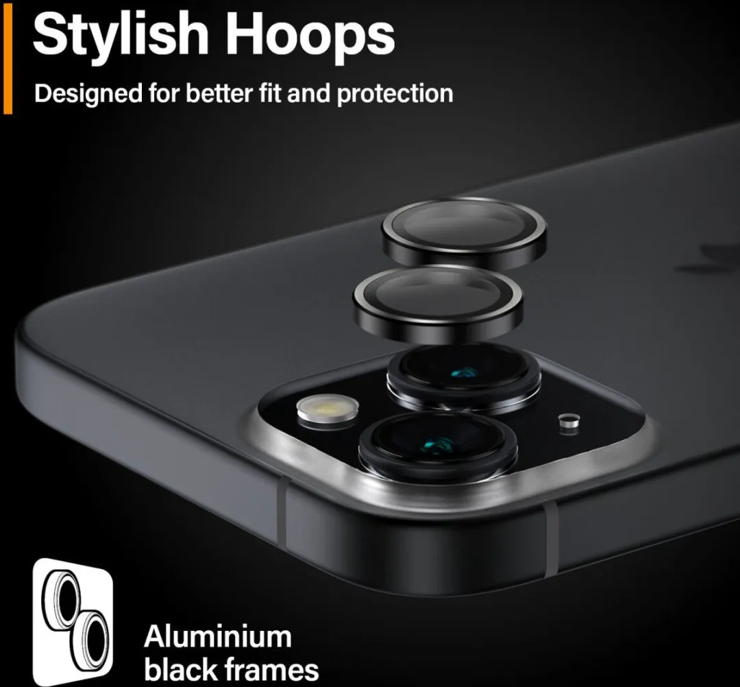 PanzerGlass PZ-1138 iPhone 15 Camera Lens Protector - Zwart