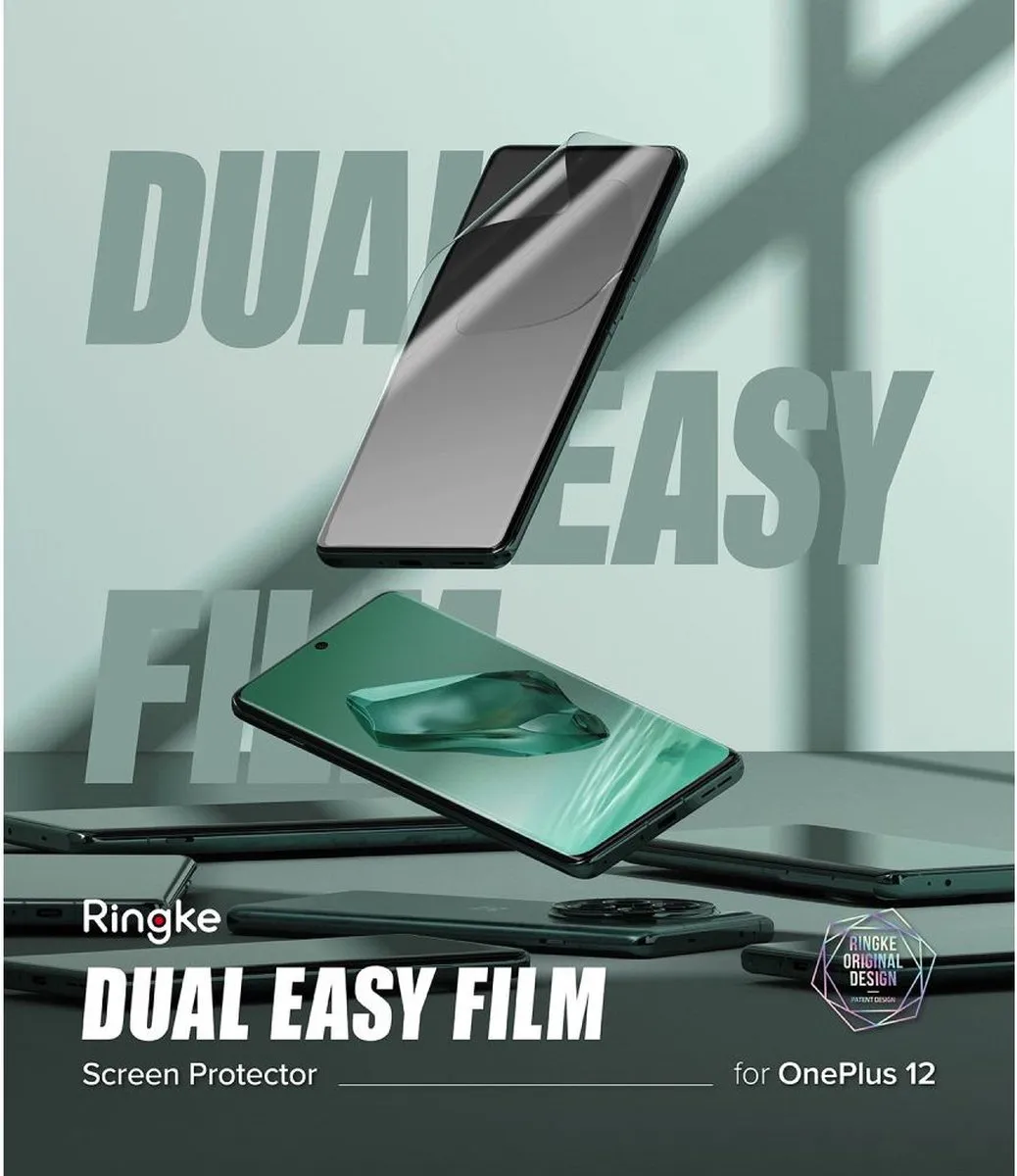 Ringke Dual Easy Film OnePlus 12 Schermbeschermer - 2 Stuks met Jig