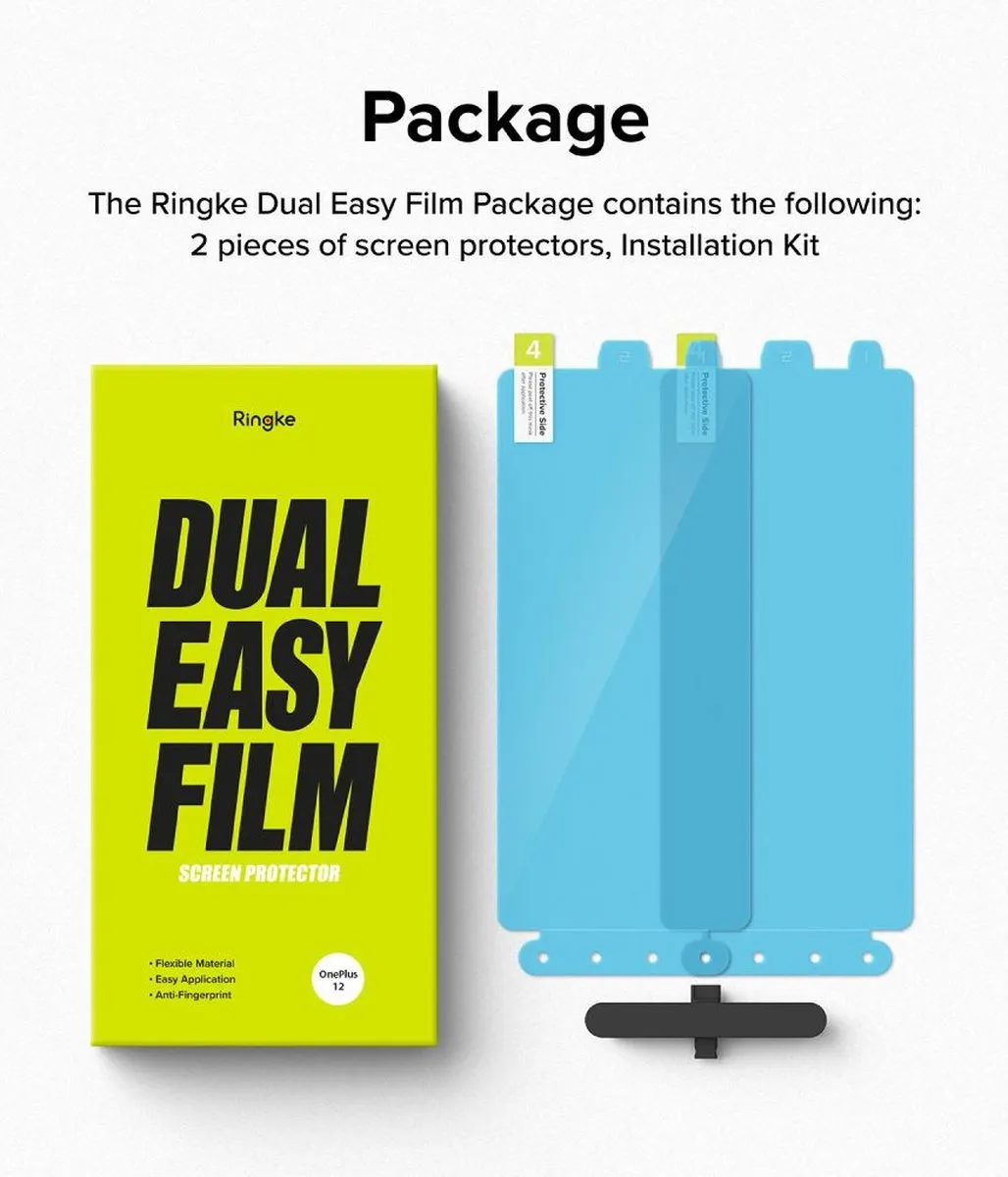 Ringke Dual Easy Film OnePlus 12 Schermbeschermer - 2 Stuks met Jig