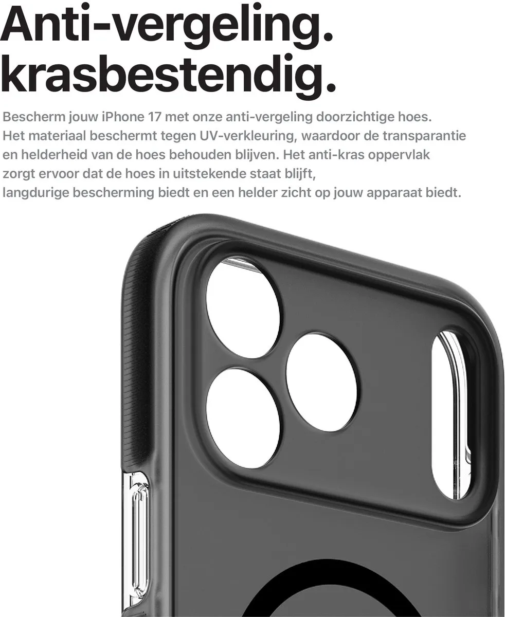 Decoded DEC-IP17PM-DT/BK Hoesje iPhone 17 Pro Max - Transparant Zwart