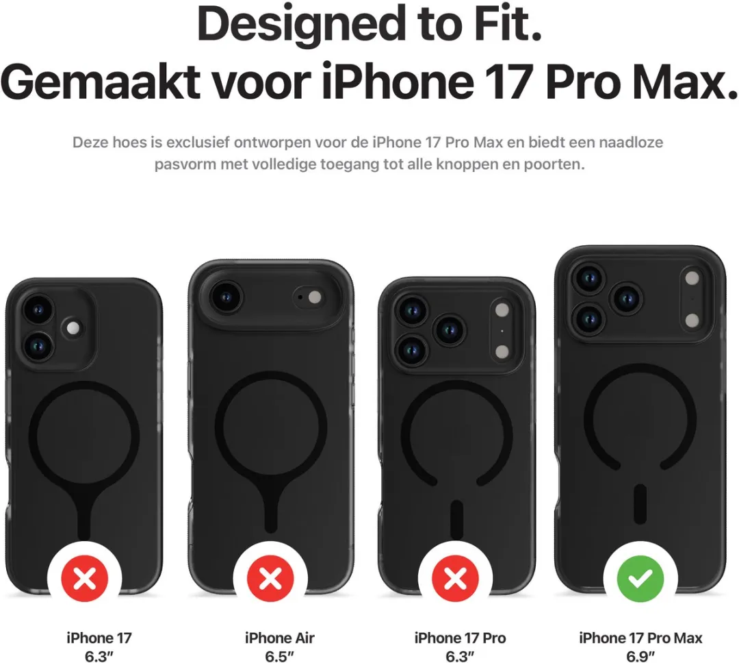 Decoded DEC-IP17PM-DT/BK Hoesje iPhone 17 Pro Max - Transparant Zwart
