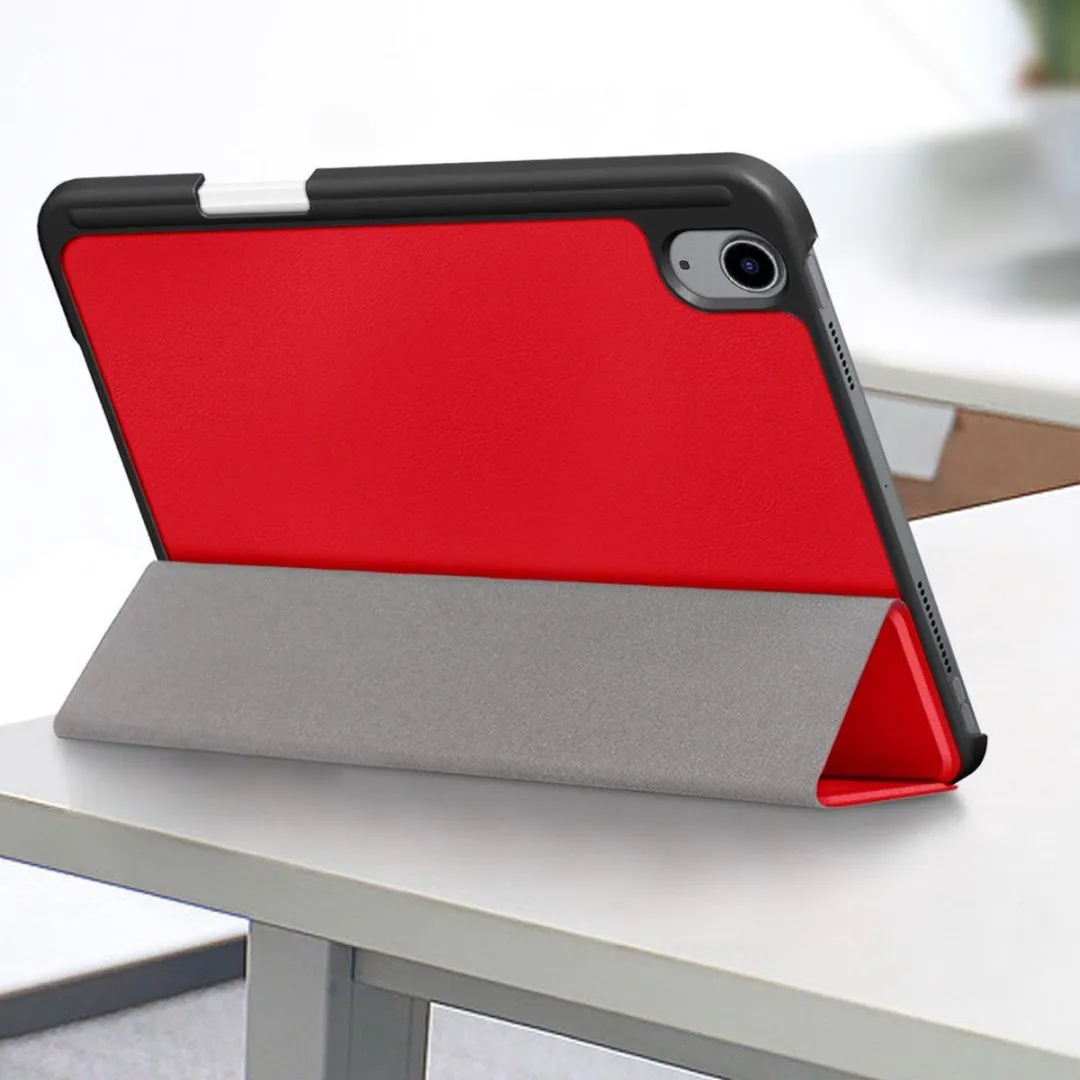Just in Case Cazy iPad Mini 6 9882560 Hoes - TriFold Bookcase Rood