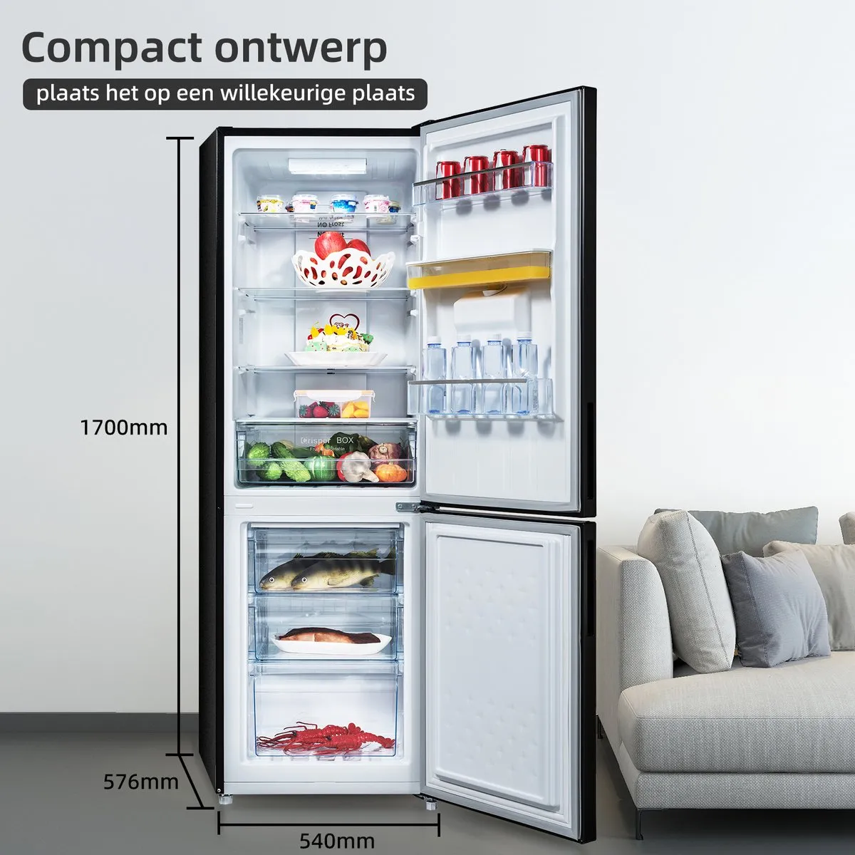 CHiQ FBM228NE4DE Koel-vriescombinatie 231L - No Frost - Waterdispenser - afbeelding 5 van 6