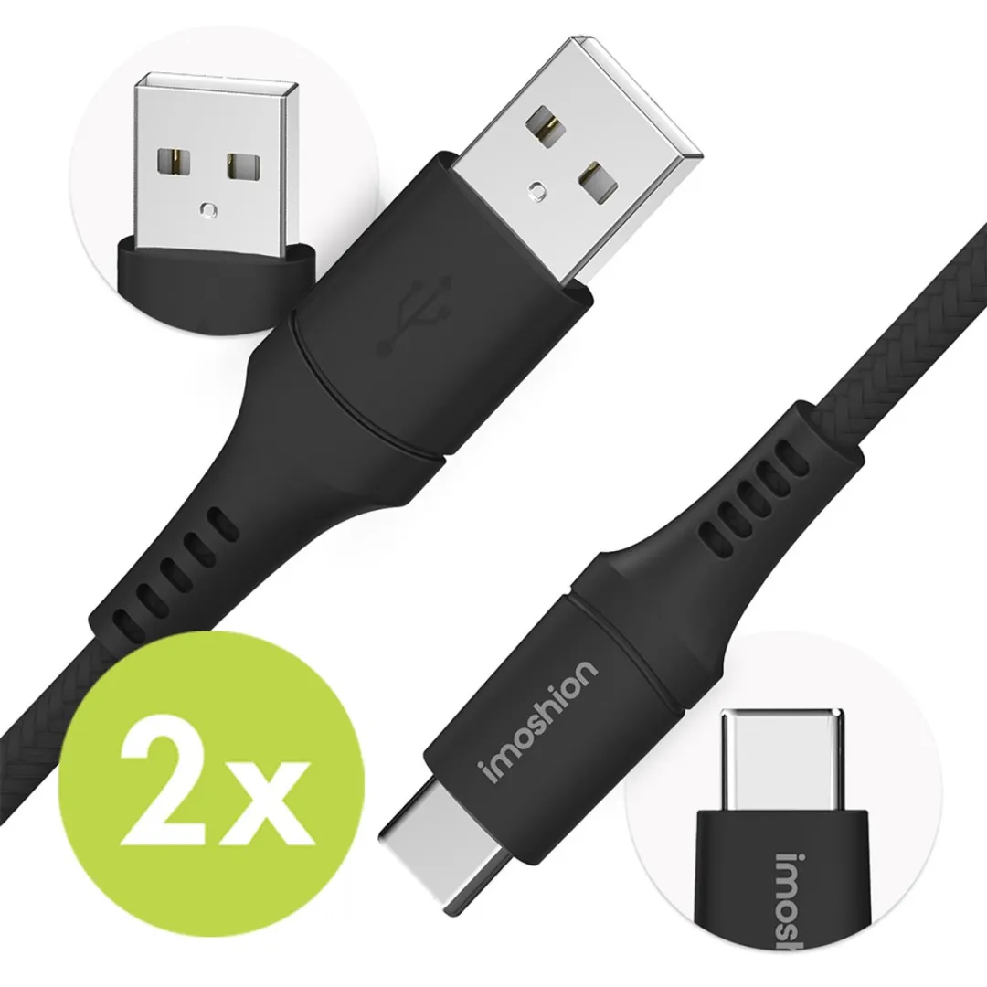 Imoshion SH00085132_BD USB-C Kabel 2m - 2 Stuks - Zwart