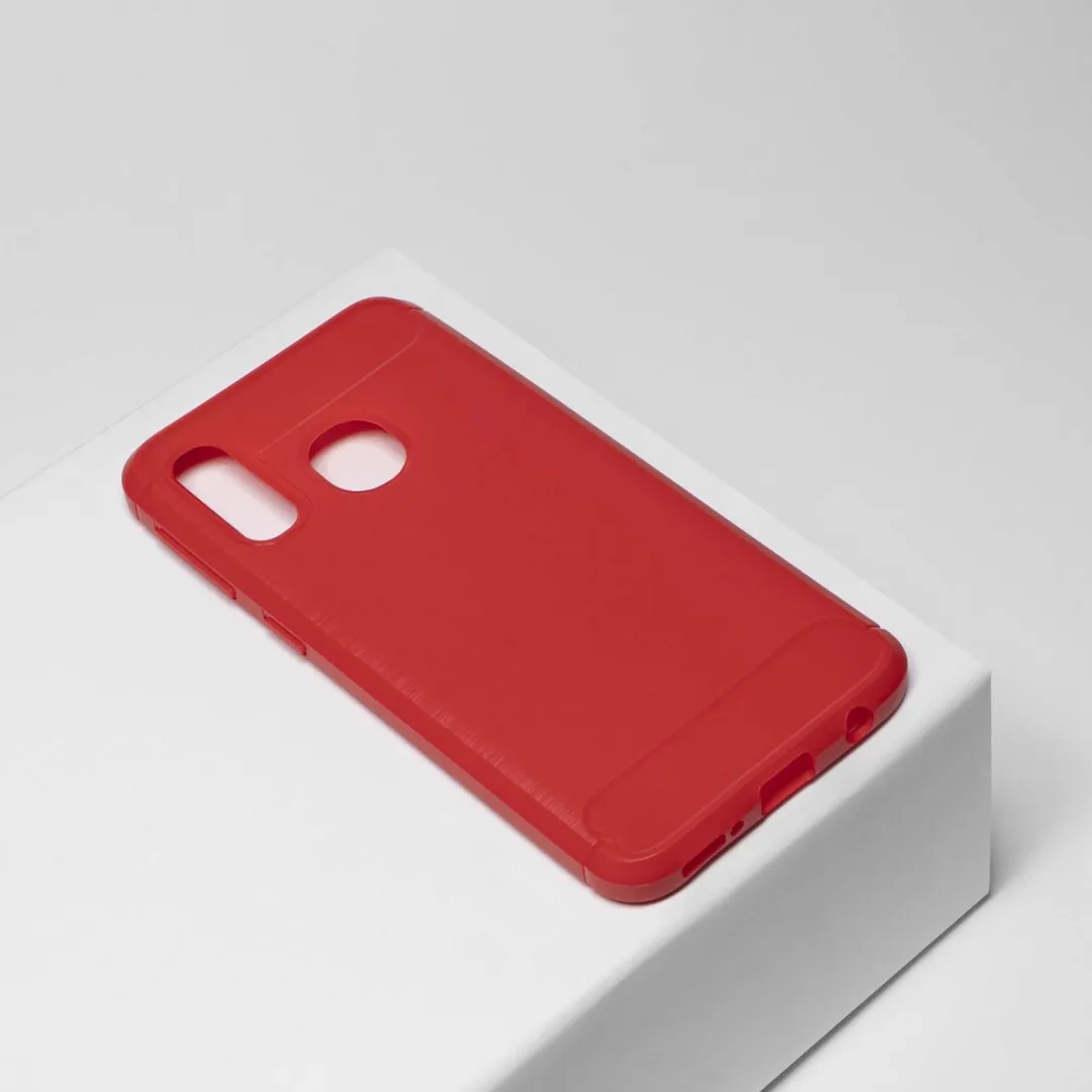 BMAX Carbon Soft Case Samsung Galaxy A40 - Rood