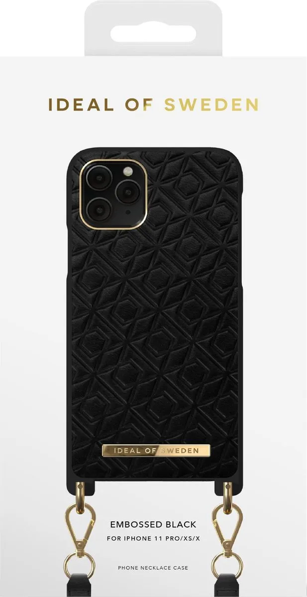 iDeal of Sweden iPhone 11 Pro/XS/X Halskettinghoes - Embossed Black - afbeelding 3 van 4