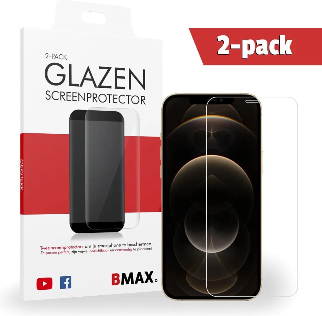 BMAX iPhone 12 Pro Max Screenprotector 2 Stuks