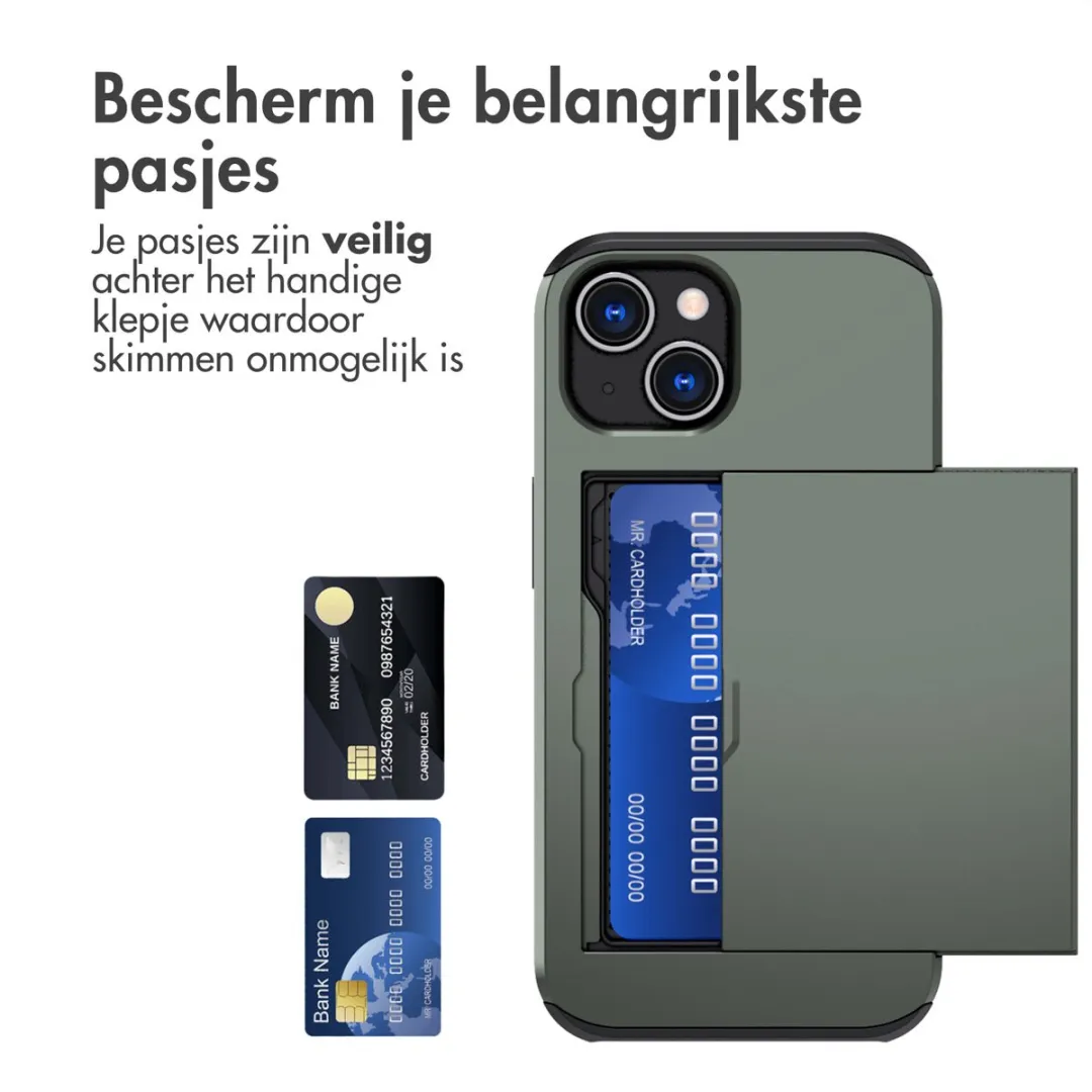 Imoshion Hoesje iPhone 15 - Donkergroen - 2 Pasjes - afbeelding 2 van 6