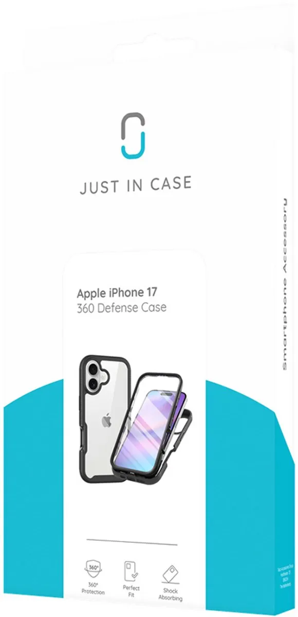 Just in Case Cazy MAP2761DC1 iPhone 17 Hoesje - 360° Full Protection - Zwart