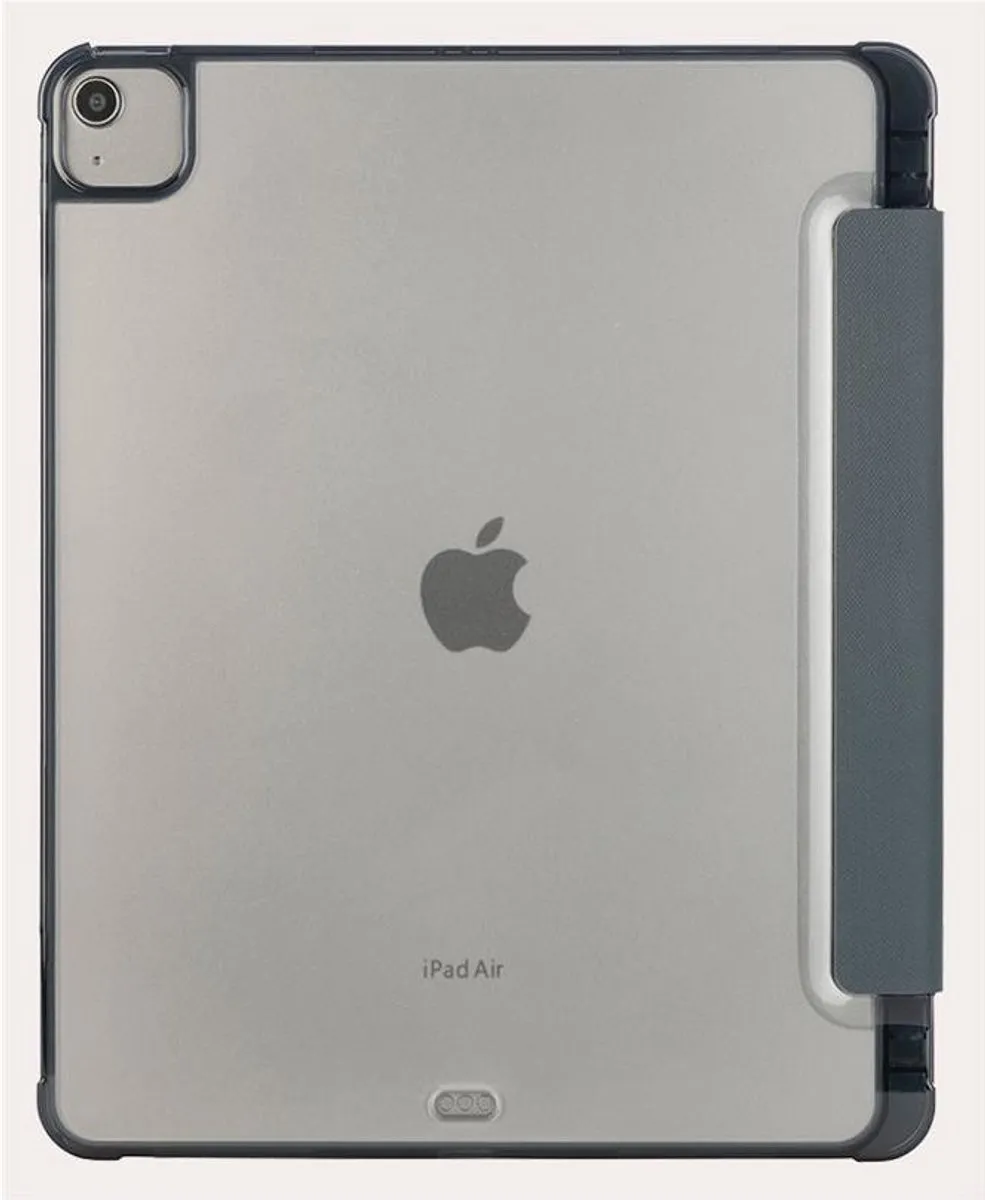 Tucano Satin Hoesje iPad Air 13 (M2-M4) – Militaire Standaard Getest – Voorkant Verandert in Houder – Intern Vak voor Apple Pencil - Zwart
