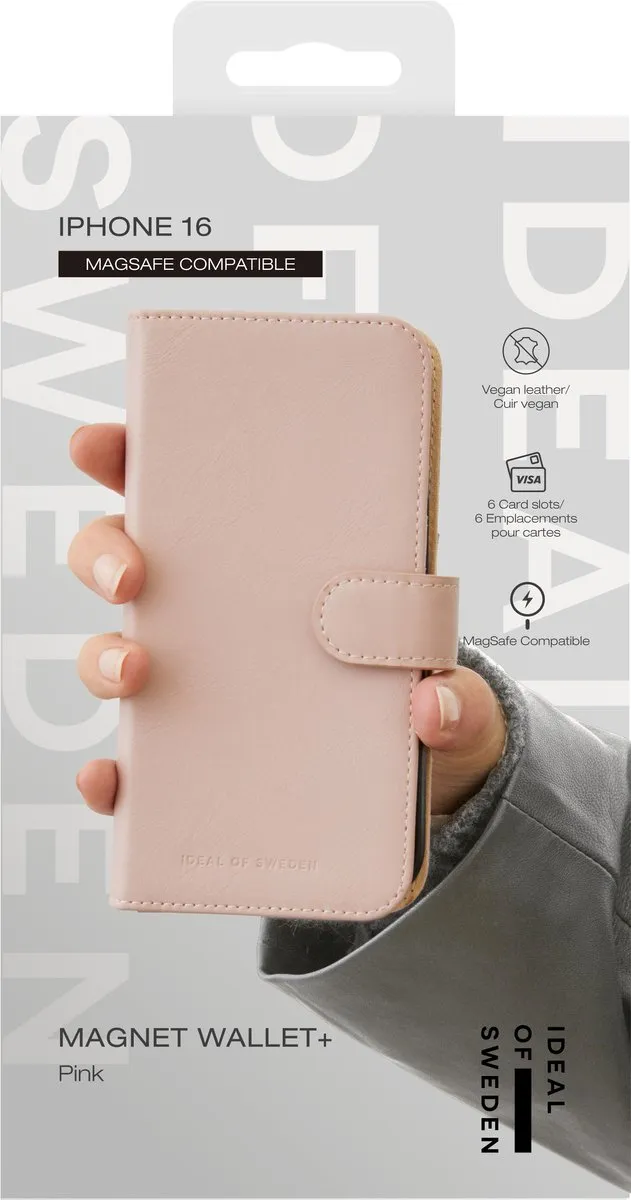 iDeal of Sweden Magnet Wallet MagSafe iPhone 16 - 6 Pasjes - Pink