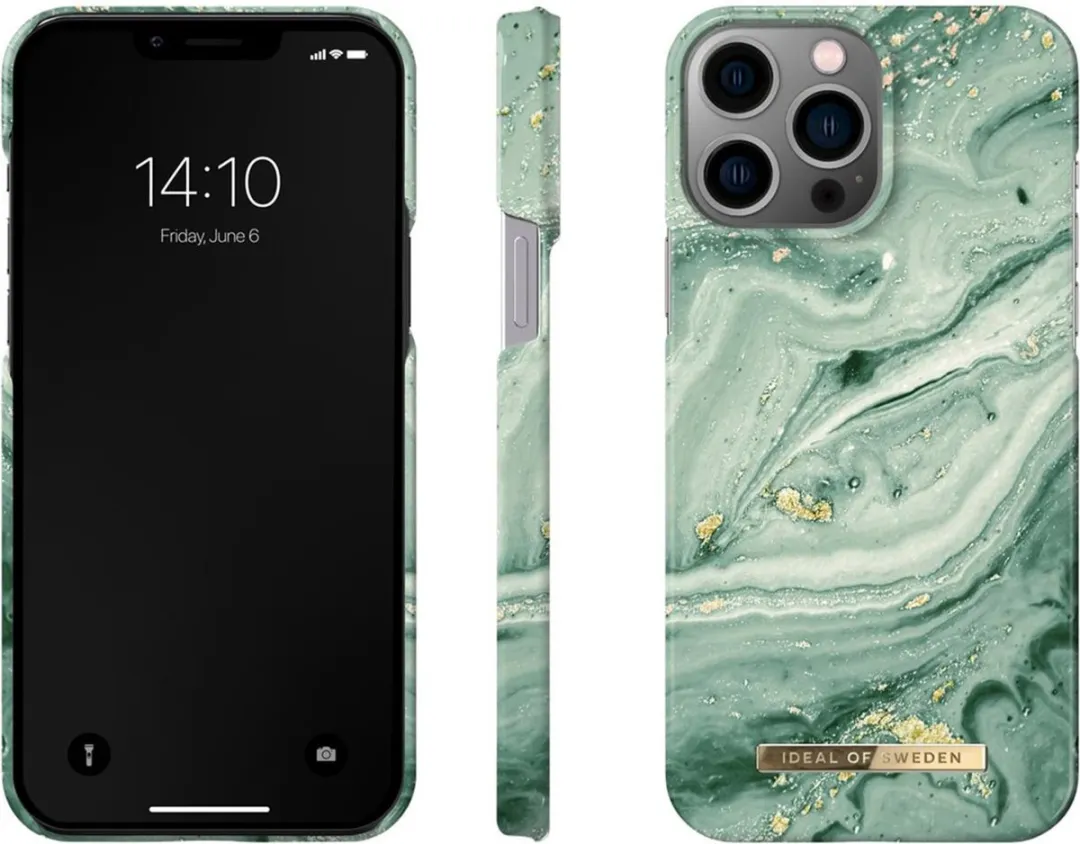 iDeal of Sweden iPhone 13 Pro Max Backcover Mint Swirl Marble