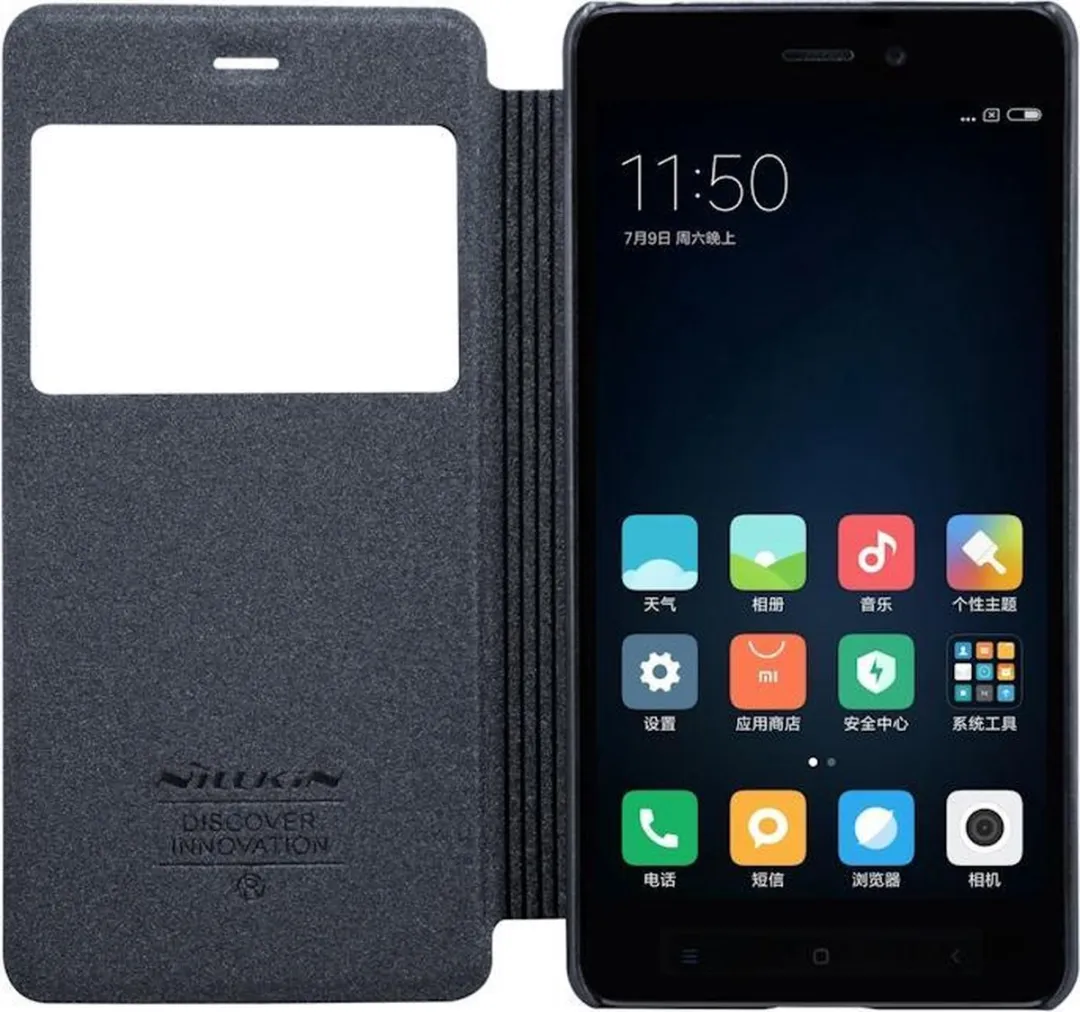 Nillkin Sparkle S-View Book Case Xiaomi Redmi 4 - Antraciet - afbeelding 3 van 6