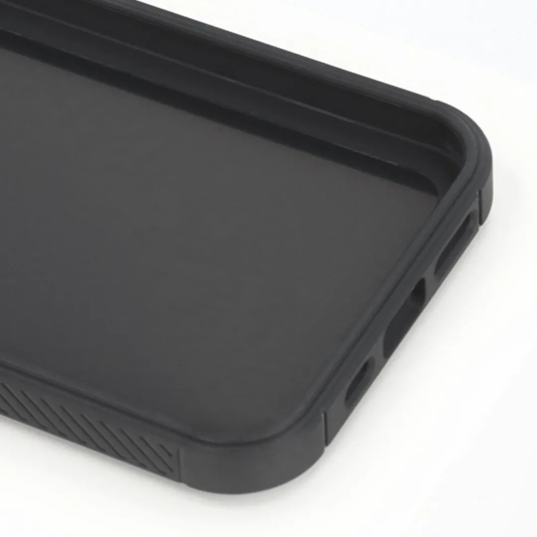 BMAX Carbon Siliconen Hoesje iPhone 13 - Zwart