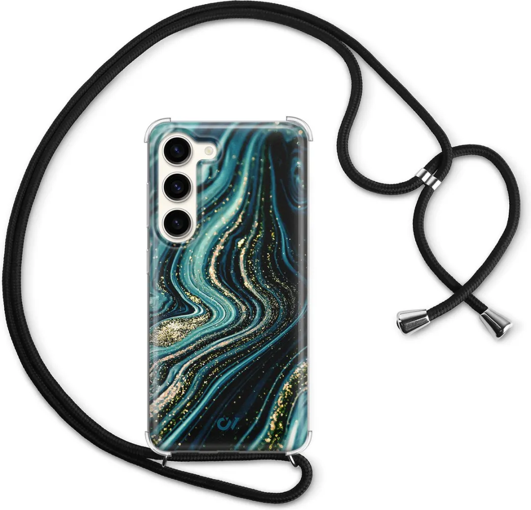 Casevibes S23 Telefoonhoesje - Blue Marble Waves - Blauw - C/S23/UV/007