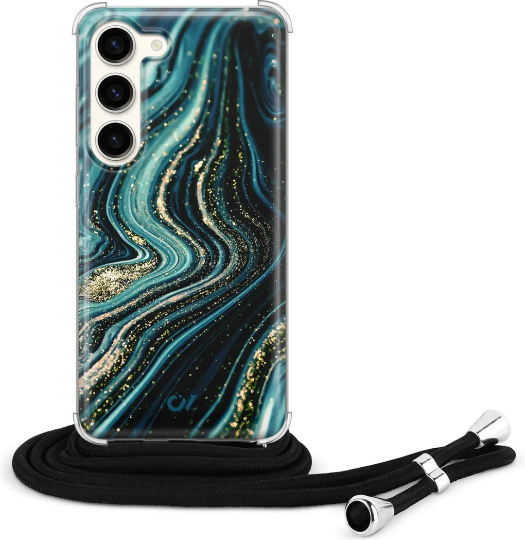 Casevibes S23 Telefoonhoesje - Blue Marble Waves - Blauw - C/S23/UV/007