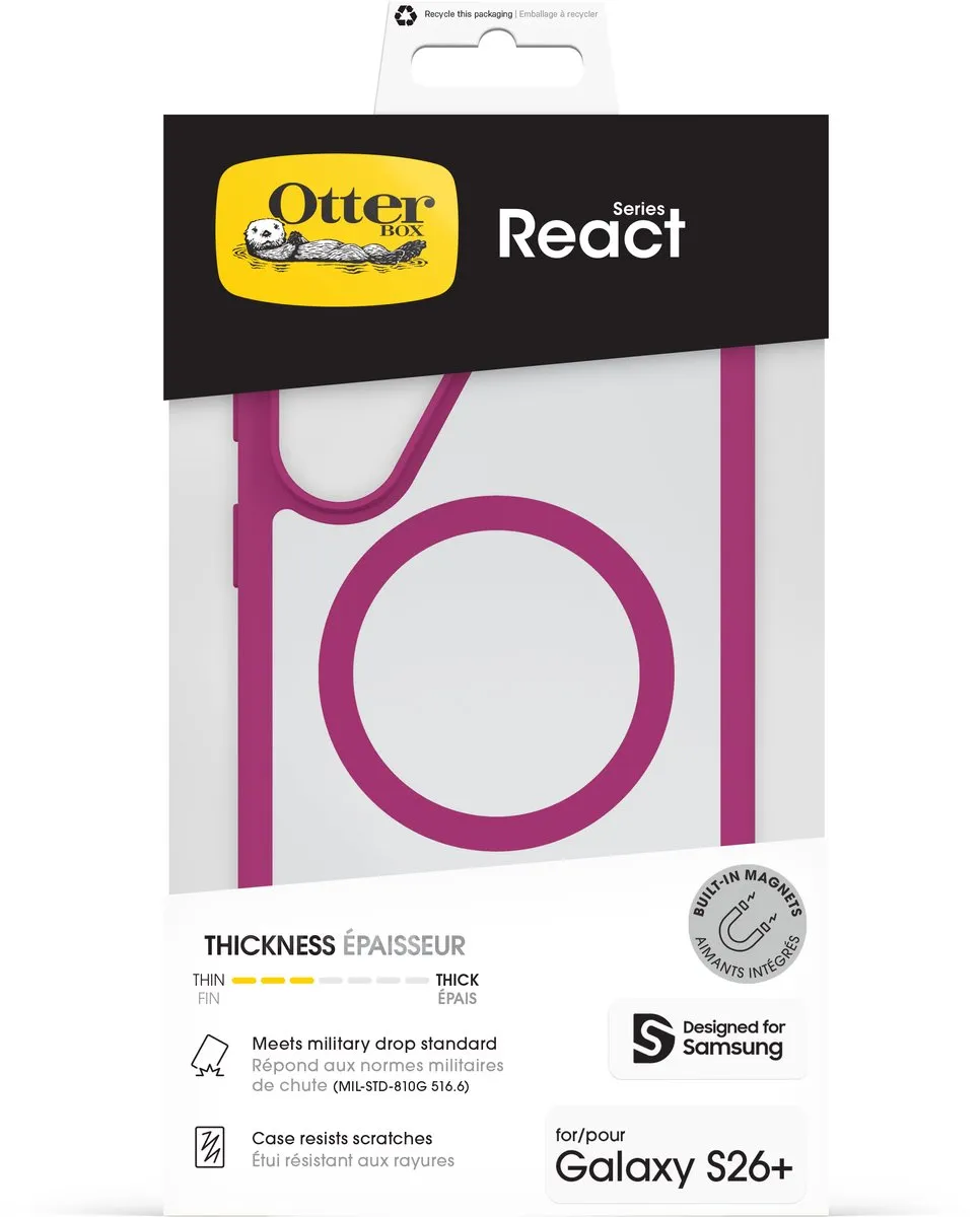 OtterBox React Magnets Series 77-99945 Hoesje - Samsung Galaxy S26+ - Transparant Roze