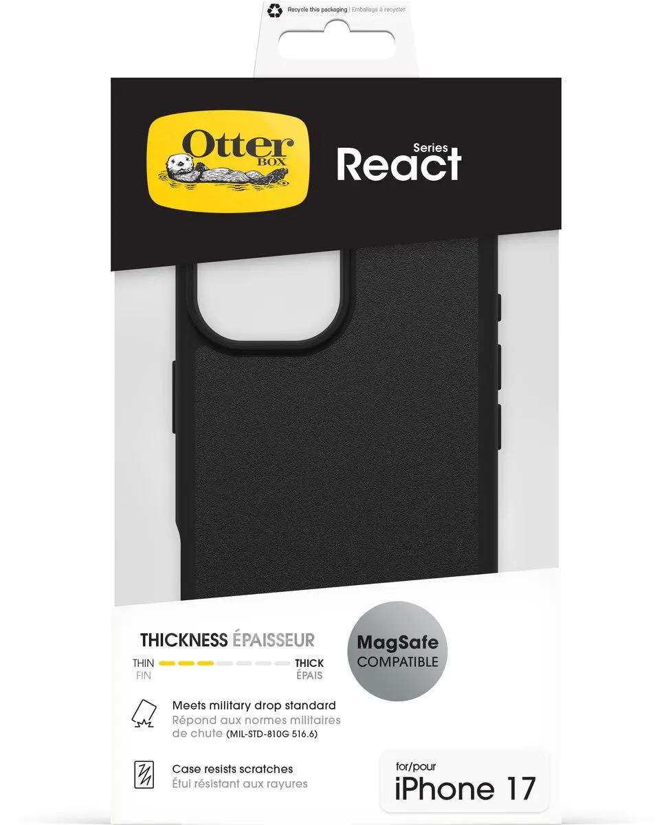 OtterBox React MagSafe iPhone 17 Hoesje - Zwart - 77-99287