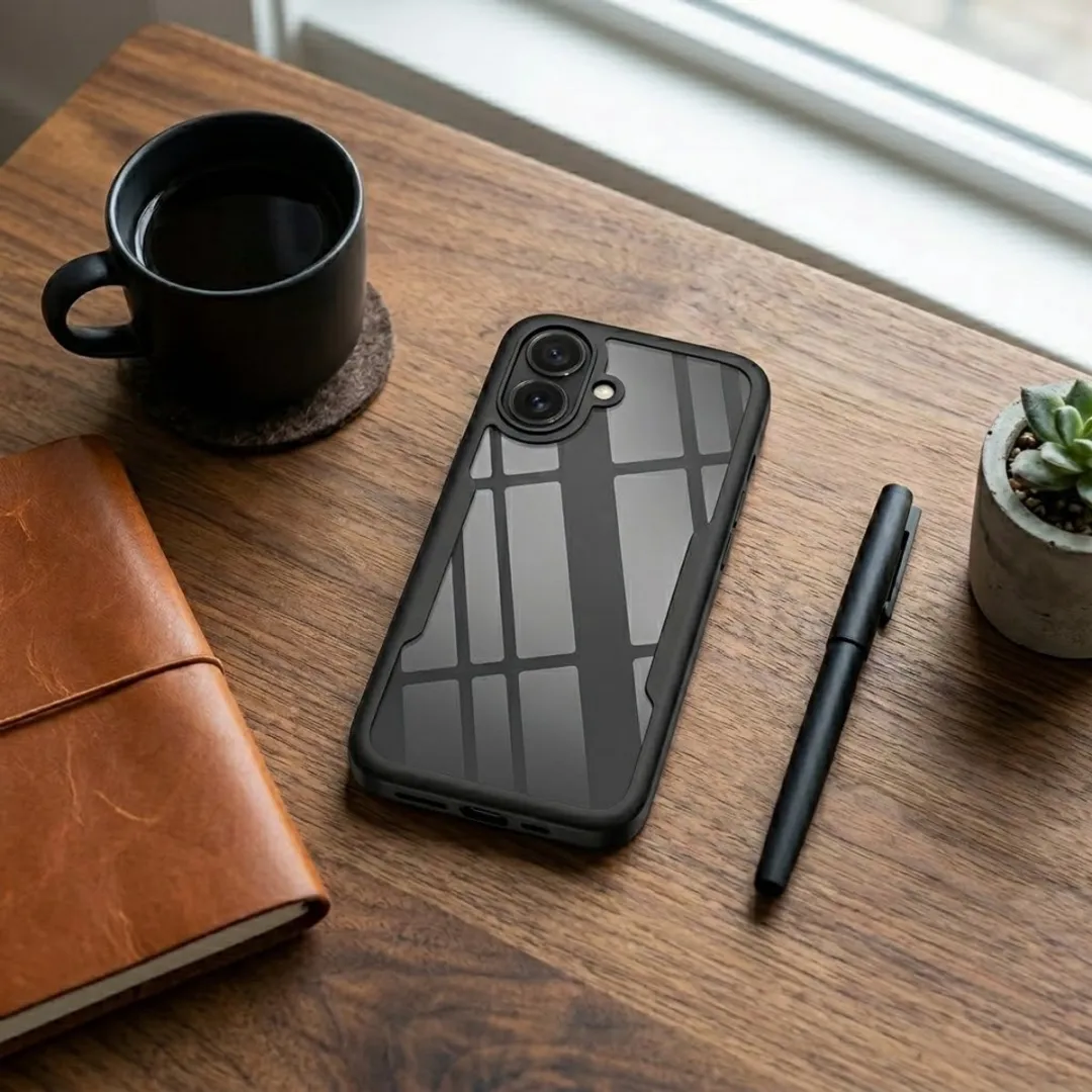 NUVEX iPhone 16 Hoesje - Zwart Transparant