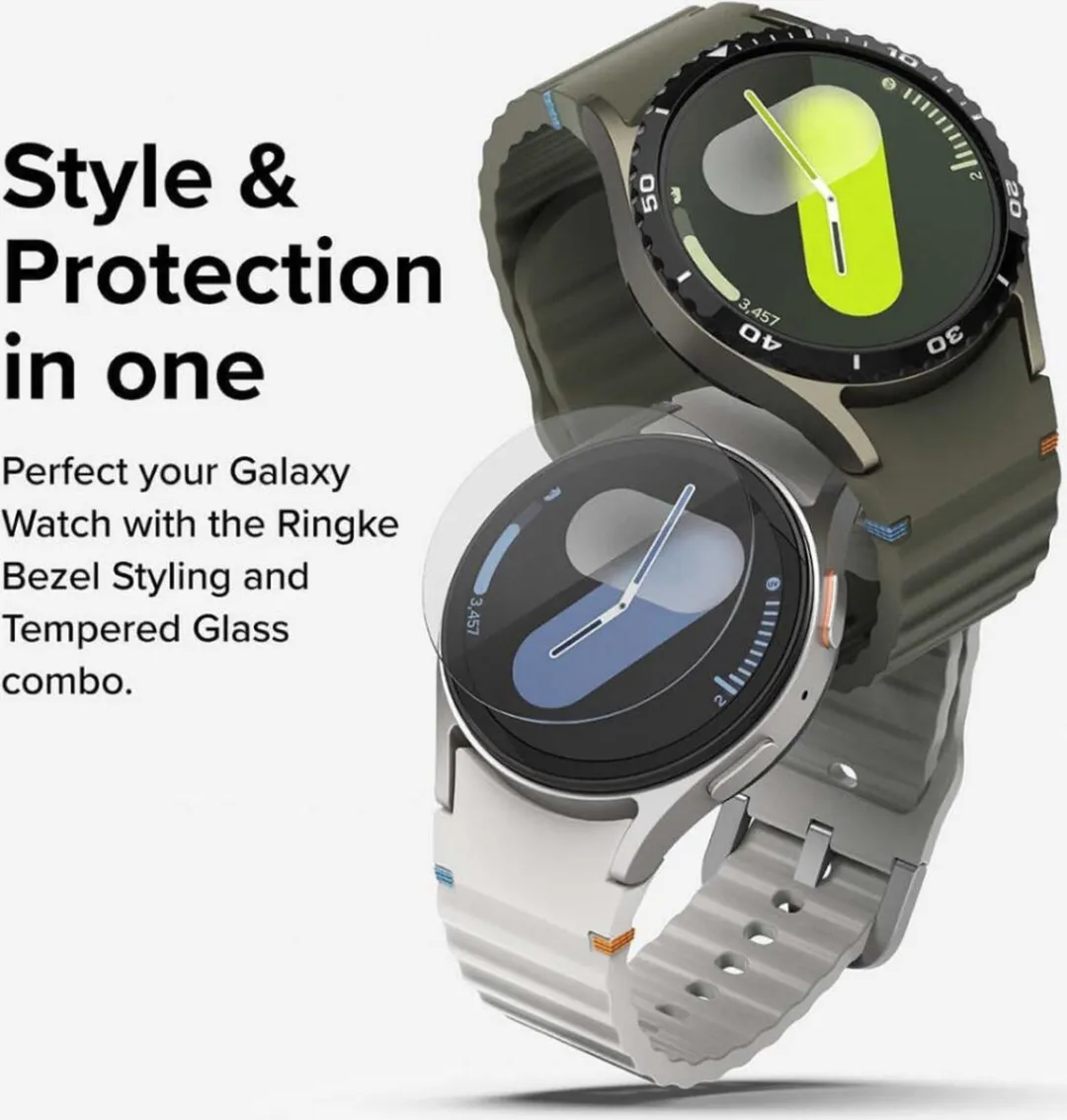 Ringke Bezel Styling + Tempered Glass Samsung Galaxy Watch 7 40mm - Zwart