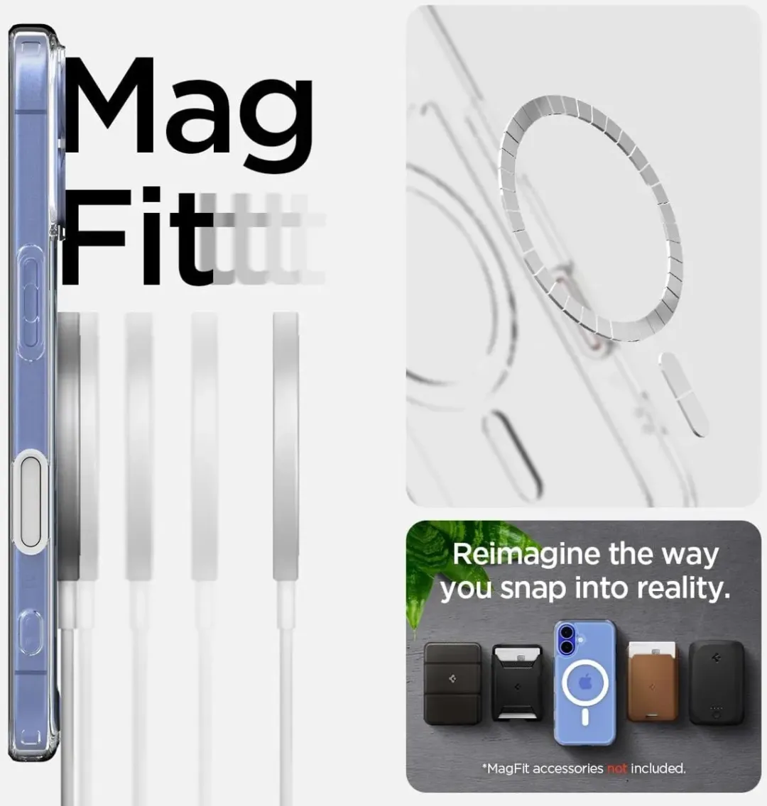 Spigen Ultra Hybrid T MagFit iPhone 16 Hoesje - MagSafe Wit