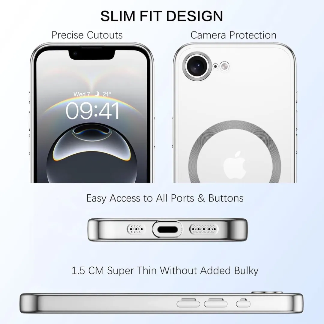 iDeal of Sweden iPhone 16E Backcover Hoesje Zilver - MagSafe