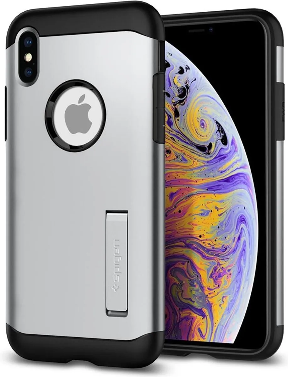 Spigen Slim Armor iPhone Xs Max Hoesje 065CS24547 - Zilver - afbeelding 6 van 6