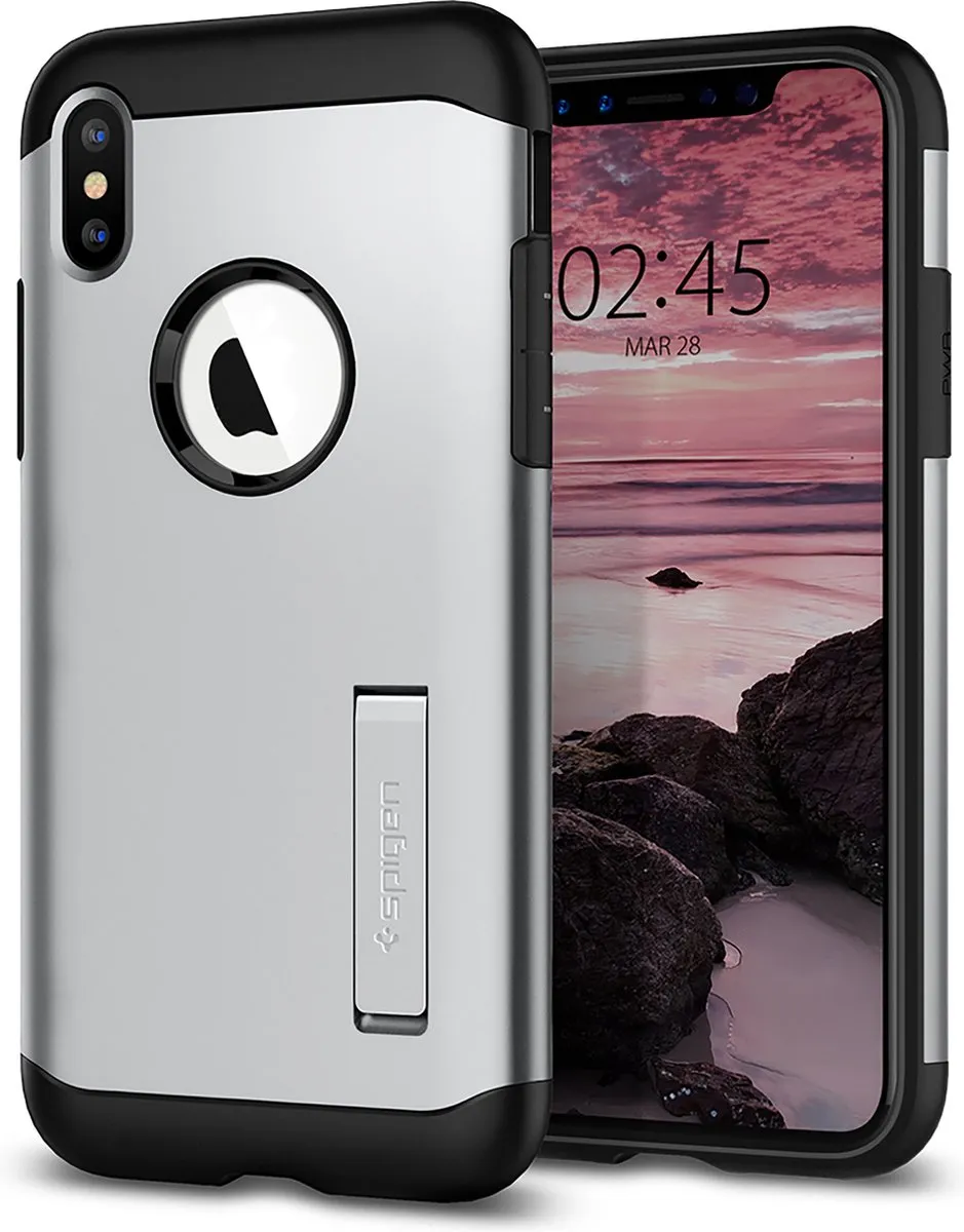 Spigen Slim Armor iPhone Xs Max Hoesje 065CS24547 - Zilver