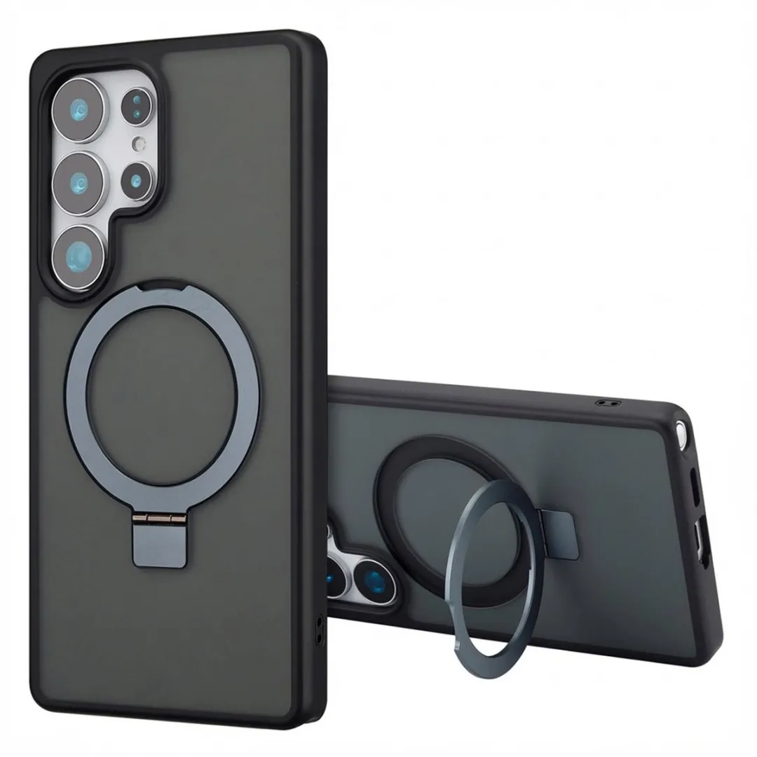 Accezz Hoesje Samsung Galaxy S25 Ultra Magnetische Ring - Zwart
