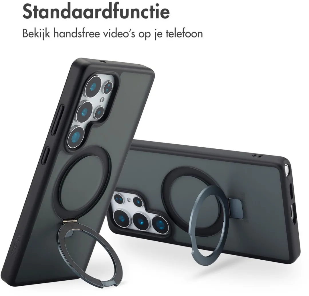 Accezz Hoesje Samsung Galaxy S25 Ultra Magnetische Ring - Zwart