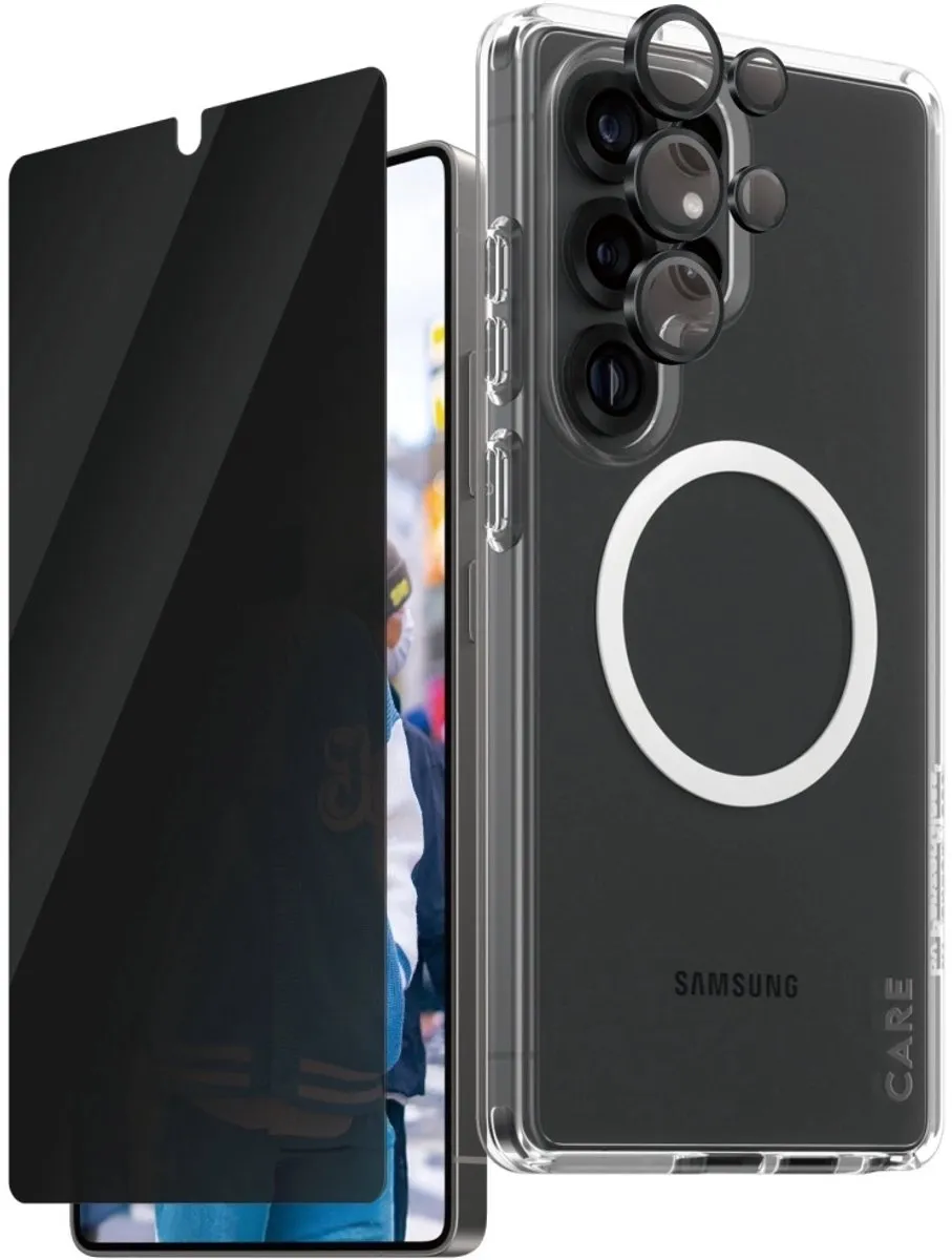 PanzerGlass Beschermhoesje Glazen Lens voor Samsung Galaxy S25 Ultra - 3-in-1 - Zwart