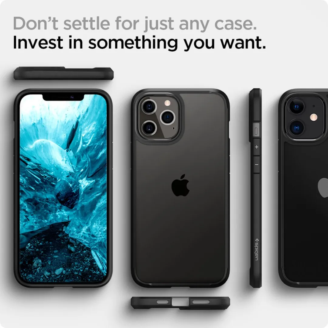 Spigen Ultra Hybrid hoesje iPhone 12/12 Pro - MPN 8809710756519 - Zwart - afbeelding 6 van 6