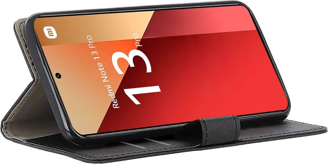 Just in Case Cazy Bookcase Classic Hoesje - Xiaomi Redmi Note 13 Pro - 2 Pasjes - Zwart