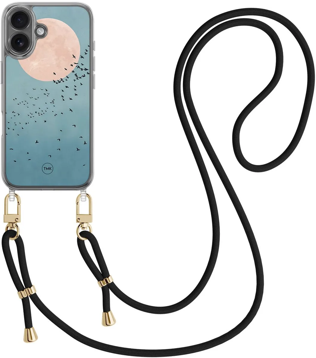 Casevibes Telefoonhoesje iPhone 16 Moon Birds - Blauw