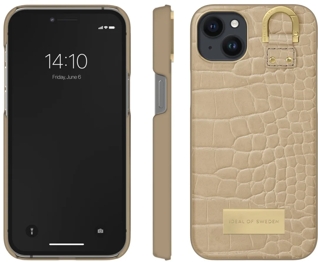 iDeal of Sweden Fashion Case Atelier iPhone 14 Plus Warm Beige Croco - afbeelding 4 van 5