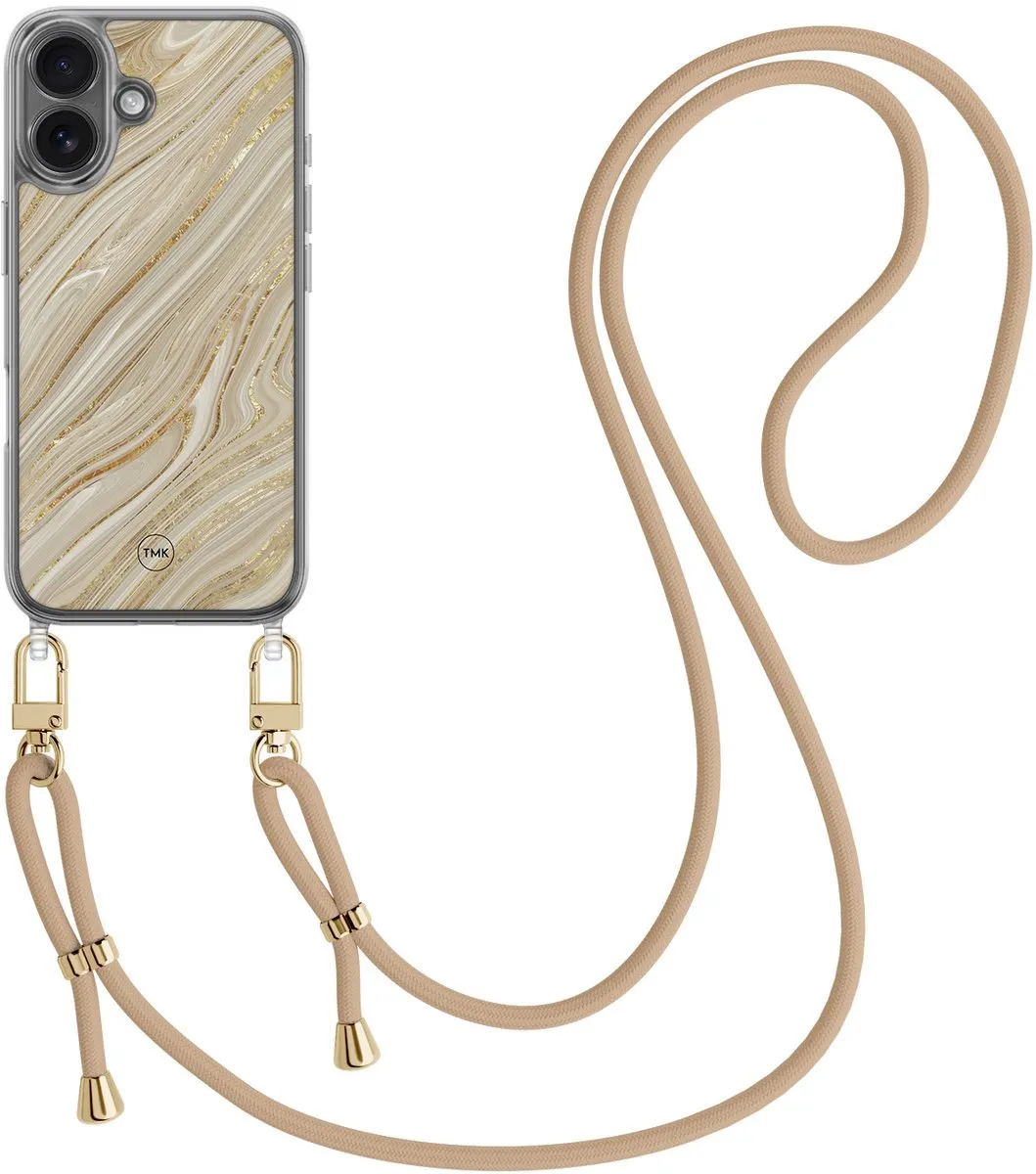 Casevibes Telefoonhoesje iPhone 16 Golden Marble - CV/A/i16/C/006