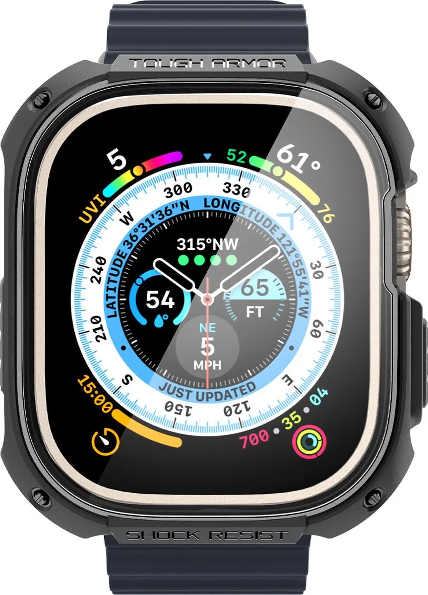 Spigen Apple Watch Ultra 49mm Tough Armor Hoesje - Zwart