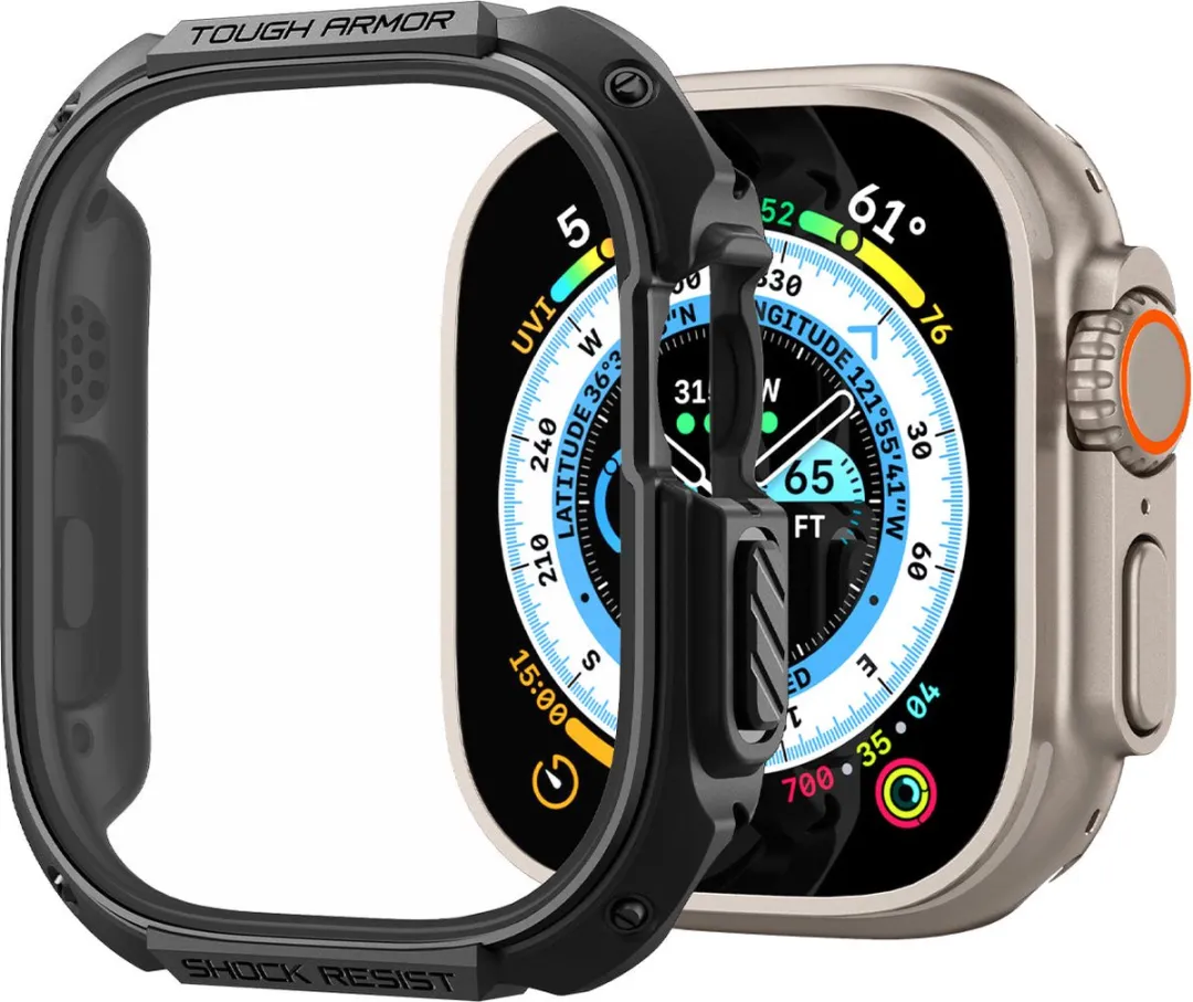 Spigen Apple Watch Ultra 49mm Tough Armor Hoesje - Zwart