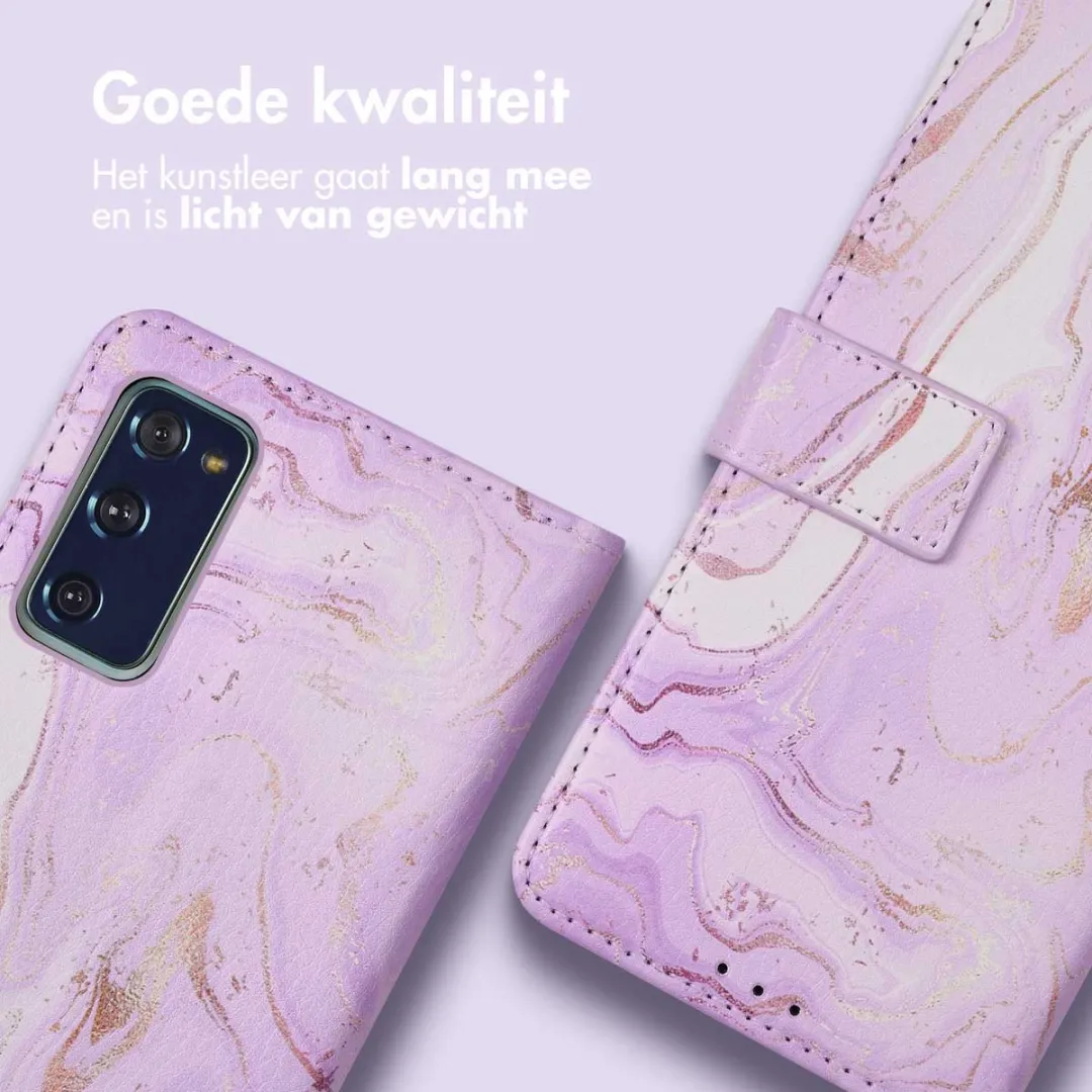 imoshiion Hoesje Samsung Galaxy S20 FE Purple Marble - 3 Pasjes