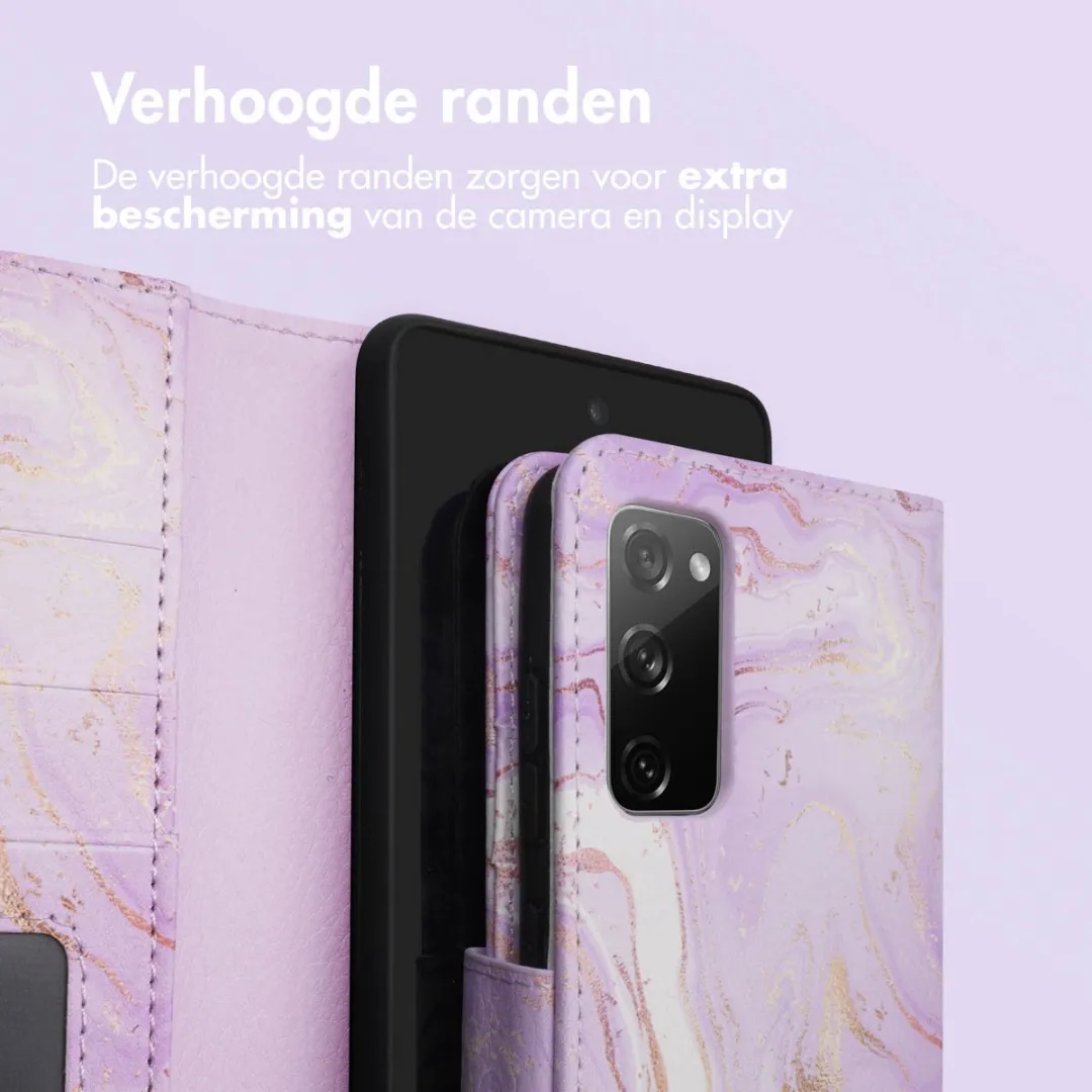 imoshiion Hoesje Samsung Galaxy S20 FE Purple Marble - 3 Pasjes - afbeelding 6 van 6