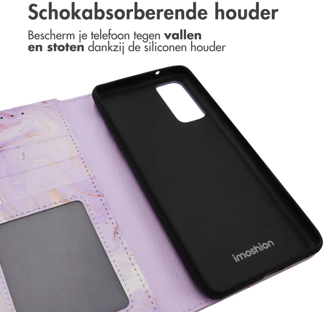 imoshiion Hoesje Samsung Galaxy S20 FE Purple Marble - 3 Pasjes