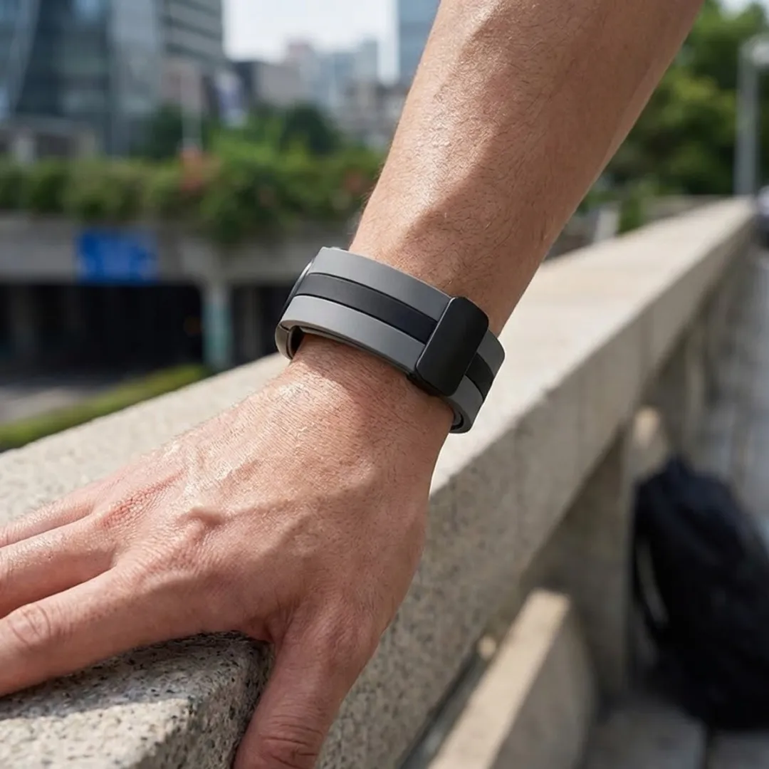 NUVEX Siliconen Horlogeband Samsung Galaxy Watch 20mm - Grijs/Zwart